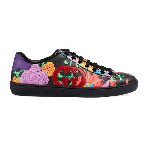 gucci ace floral black